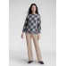 Rabe - 57-113378 zacht warme pull ruitjes beige jeans blauw.